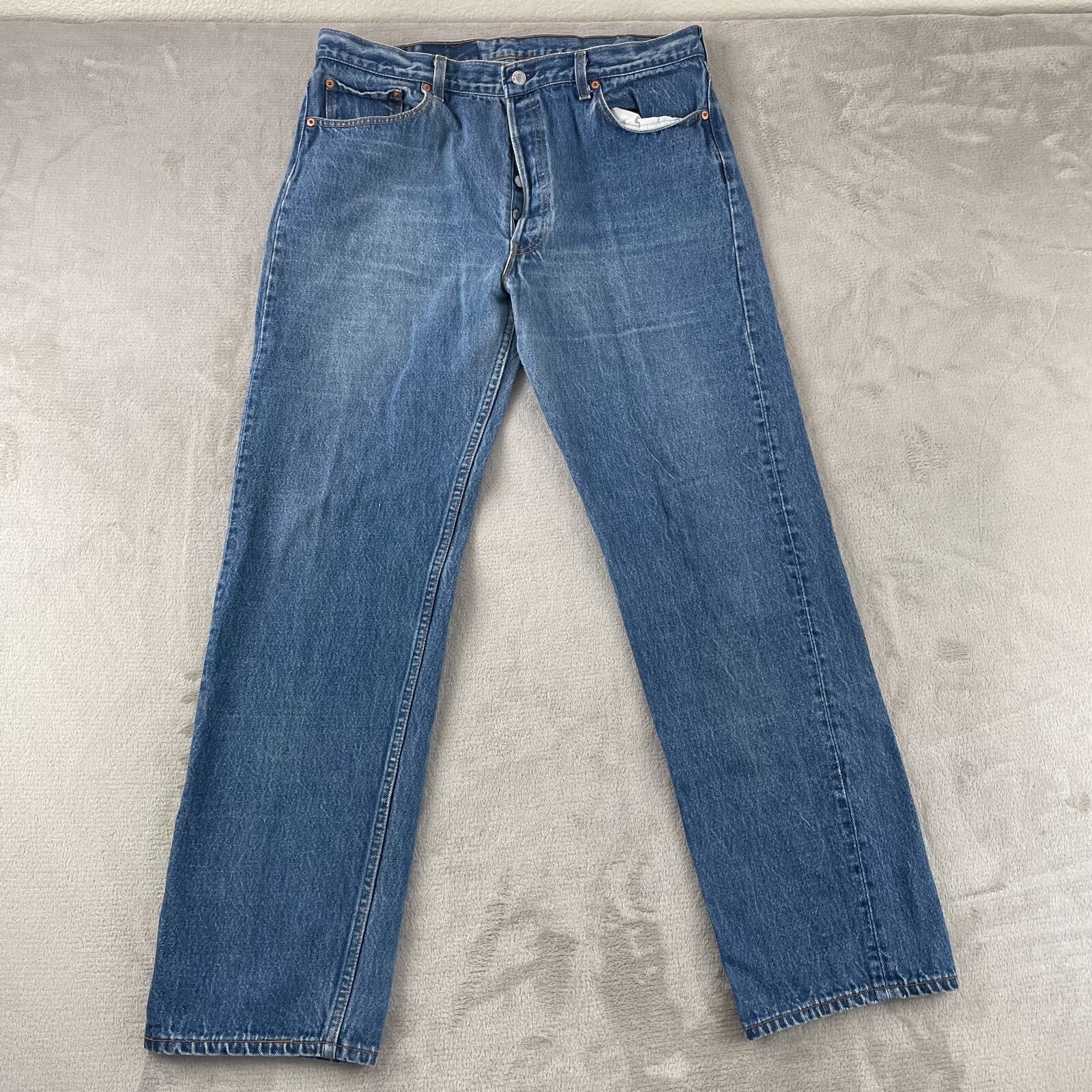 Vintage 90s Levis 501xx Jeans Men Tag 40x36 (Fits 36x32) Blue Usa Made Distress